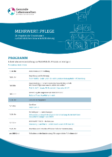 Das Veranstaltungsprogramm MEHRWERT:PFLEGE