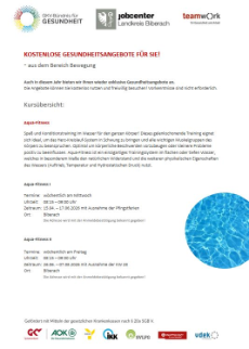 Vorderseite eines Flyers zum aktuellen Kursangebot im Frühjahr 