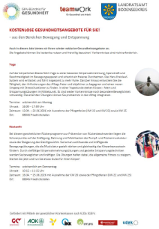 Vorderseite eines Flyers zum aktuellen Kursangebot im Frühjahr 