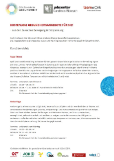 Vorderseite eines Flyers zum aktuellen Kursangebot im Herbst