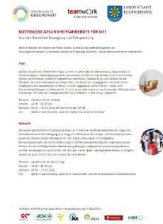Vorderseite eines Flyers zum aktuellen Kursangebot im Herbst