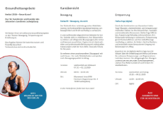 Vorderseite eines Flyers zum aktuellen Kursangebot im Herbst