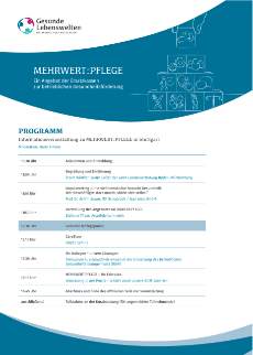 Das Veranstaltungsprogramm Mehrwert:Pflege