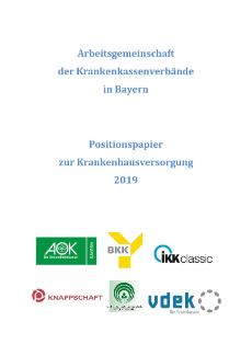 Deckblatt Positionspapier zur Krankenhausversorgung der ARGE der Krankenkassenverbände in Bayern 2019