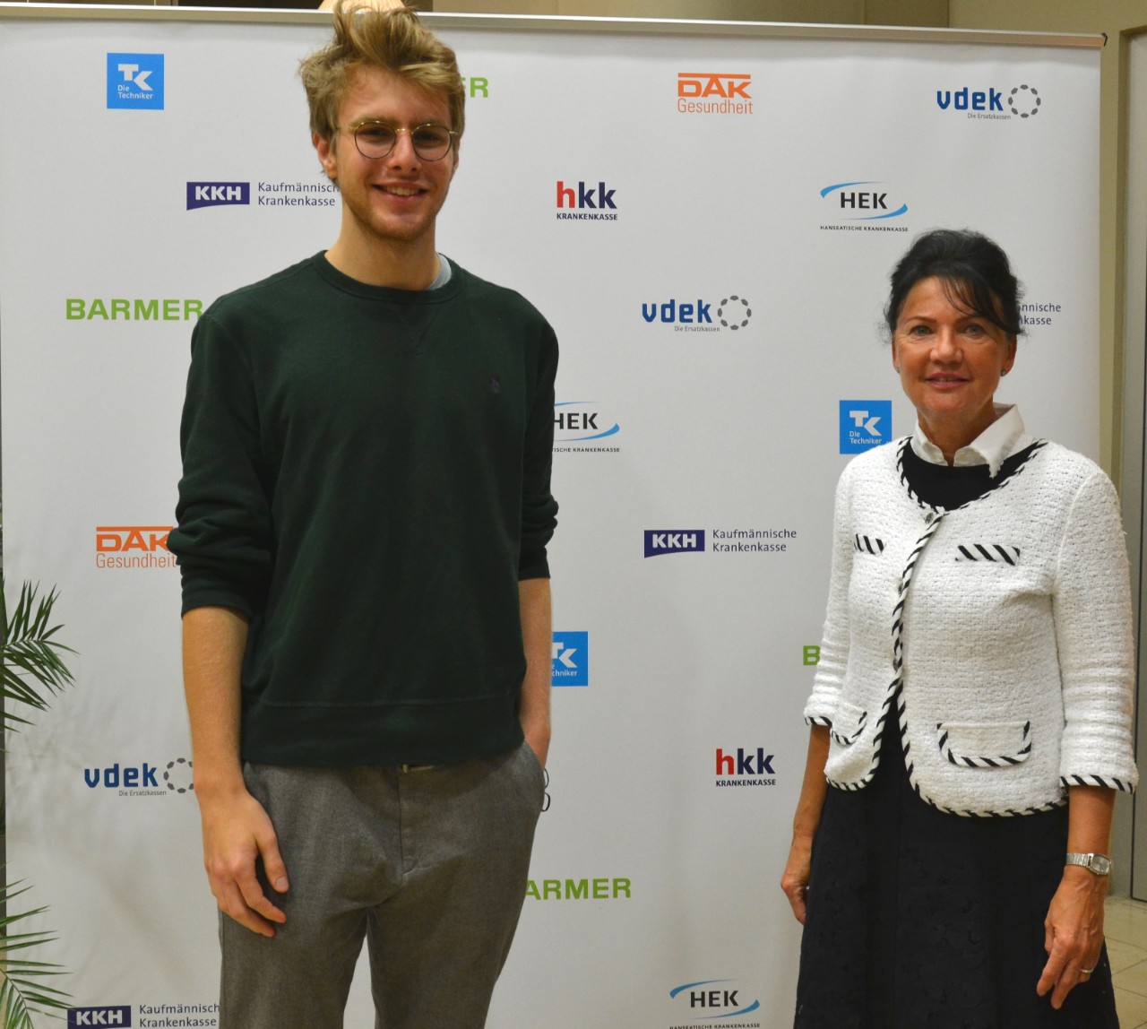 Kai Lanz, Gr&uuml;nder von krisenchat, und Marina Rudolph, Leiterin der vdek-Landesvertretung Berlin/Brandenburg