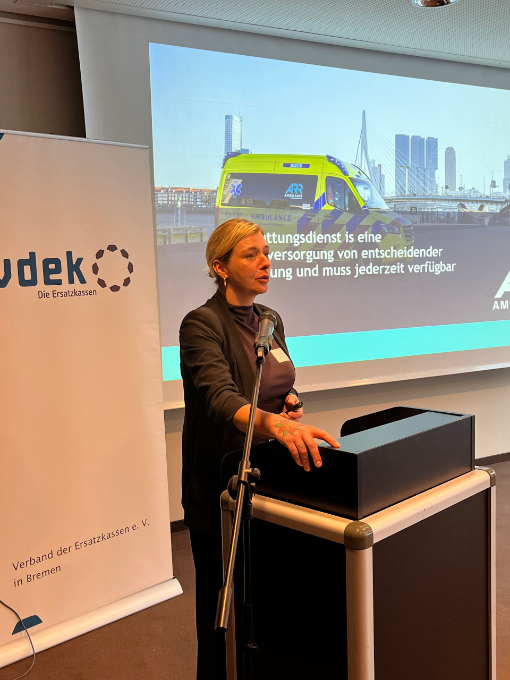 Janina Hartmann von der Großleitstelle Rotterdam erläuterte, wie sektorenübergreifende Versorgung in den Niederlanden funktioniert.