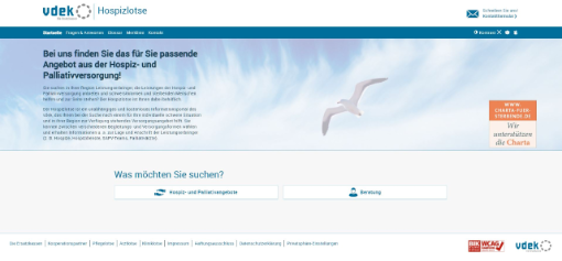 Screenshot vom vdek-Hospizlotsen