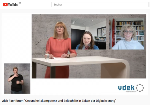 Online-Fachforum Gesundheitskompetenz mit der Leiterin der vdek-Landesvertretung, Kathrin Herbst, während ihrer Begrüßung 