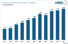 Säulendiagramm, Förderung ambulanter Hospizdienste 2014-2024
