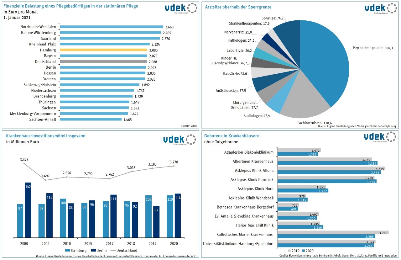 Die Collage zeigt diverse Grafiken aus den Basisdaten 2021 Die Collage zeigt diverse Grafiken aus den Basisdaten 2021