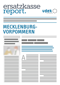 Stilisiertes Cover der Publikationsreihe "ersatzkasse report." der vdek-Landesvertretung Mecklenburg-Vorpommern