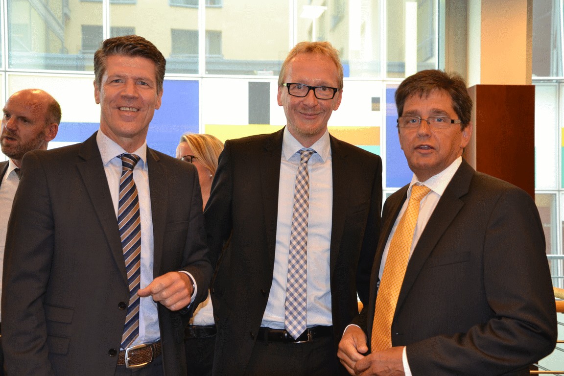 v.l.n.r.: Heiner Beckmann (BARMER GEK), Dirk Ruiss (vdek NRW) und Andreas Woggon (IKK classic)