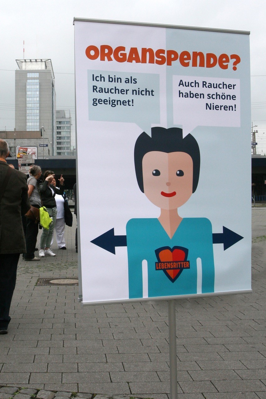 Info-Wand zum Thema Organspende, 2.6.18