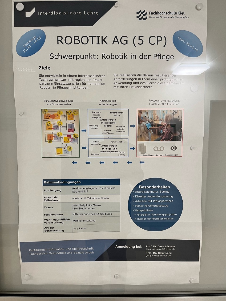 Poster in der FH Kiel zum Projekt