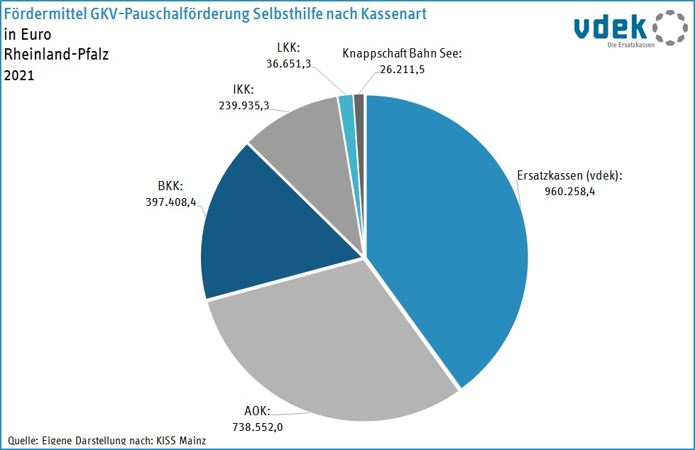 RP Basisdaten 2022 - GKV-Pauschalfoerderung Selbsthilfe nach Kassenarten