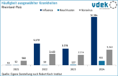 vdek Basisdaten Rheinland-Pfalz 2025 - Haeufigkeit ausgewaehlter Krankheiten RLP