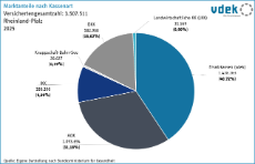 vdek Basisdaten Rheinland-Pfalz 2025 - Marktanteile nach Kassenart