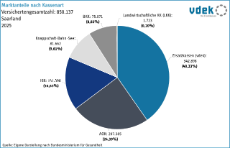 vdek-Basisdaten Saarland 2025 - Marktanteil nach Kassenarten