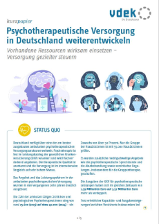 Cover vdek-Kurzpapier Psychotherapeutische Versorgung