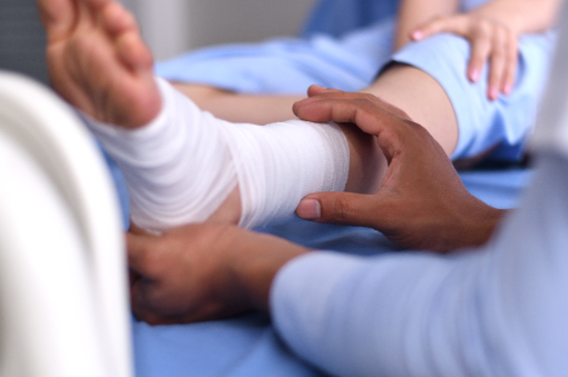 Bandage Fuß Krankenhaus