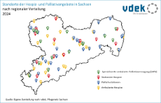 vdek-Basisdaten LVSAC Sachsen Hospiz- und Palliativangebote Standorte regionale Verteilung