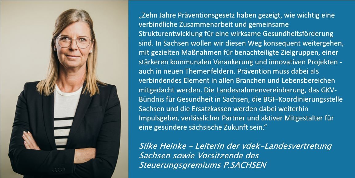 Kachel Statement Silke Heinke Jubil&auml;um zehn Jahre Pr&auml;ventionsgesetz Sachsen Neue Impulse f&uuml;r Sachsen Pr&auml;vention Gesundheitsf&ouml;rderung