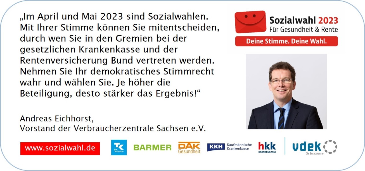 Sozialwahl 2023 Statement Andreas Eichhorst Verbraucherzentrale Sachsen