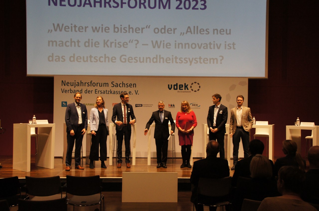 vdek-Neujahrsforum 2023 Dresden Landesvertretung Sachsen Podiumsdiskussion