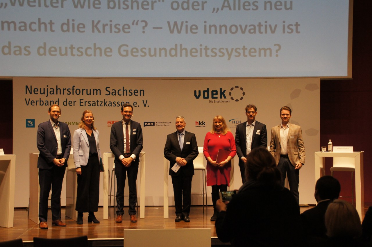 vdek-Neujahrsforum 2023 Dresden Landesvertretung Sachsen Podiumsdiskussion