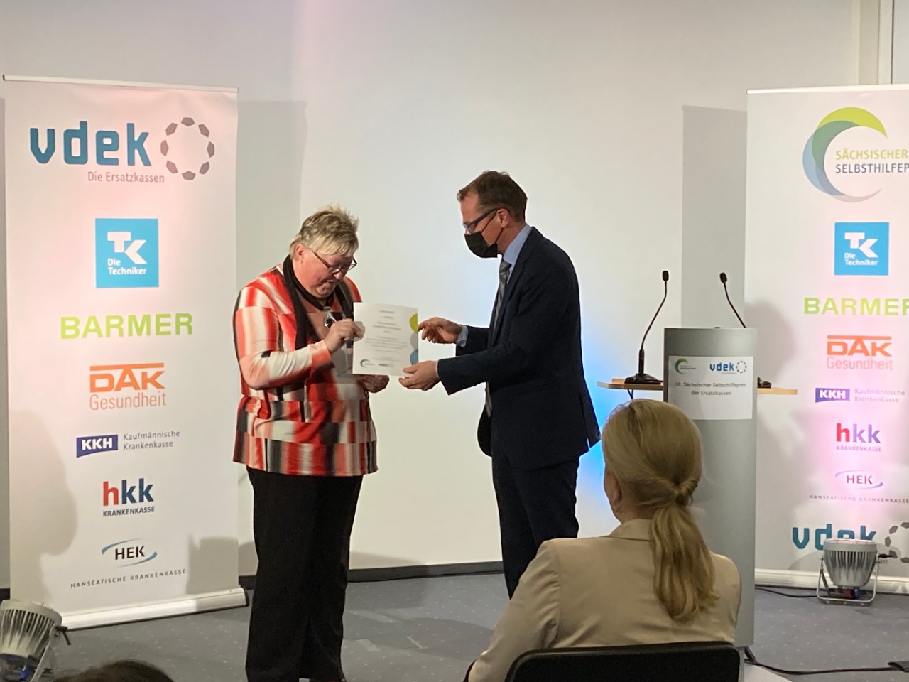 Preistr&auml;ger &amp; Laudator beim 10. S&auml;chsischen Selbsthilfepreis der Ersatzkassen am 5.11.2021