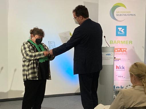 Preisträger & Laudator beim 10. Sächsischen Selbsthilfepreis der Ersatzkassen am 5.11.2021