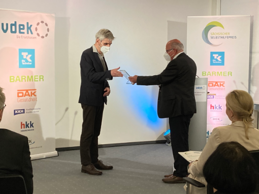 Preisträger & Laudator beim 10. Sächsischen Selbsthilfepreis der Ersatzkassen am 5.11.2021