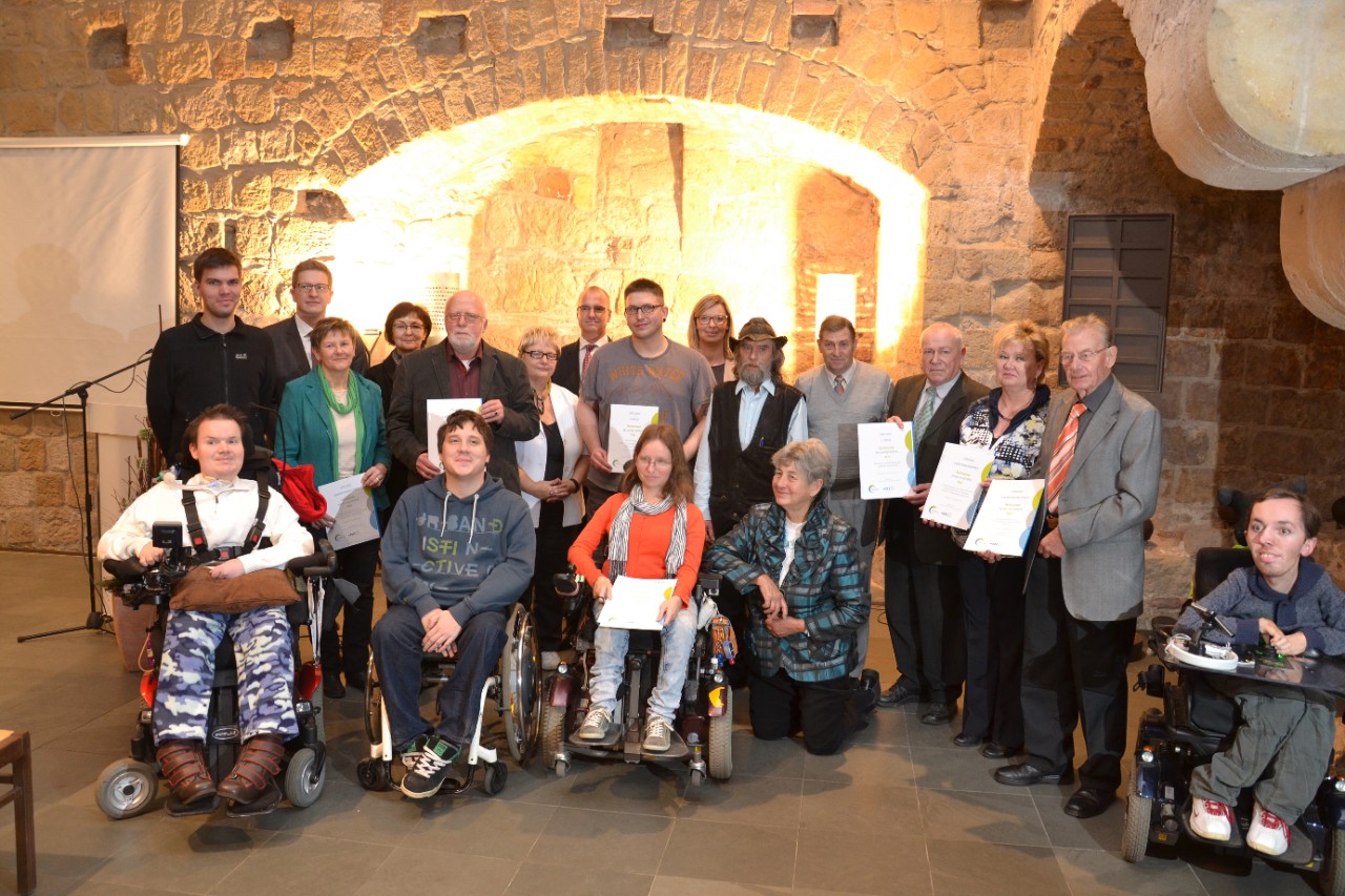 Gruppenbild der Preisträger des Selbsthilfepreises 2015