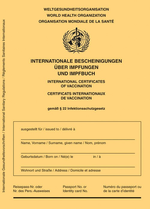 Cover Internationale Bescheinigung über Impfungen und Impfbuch