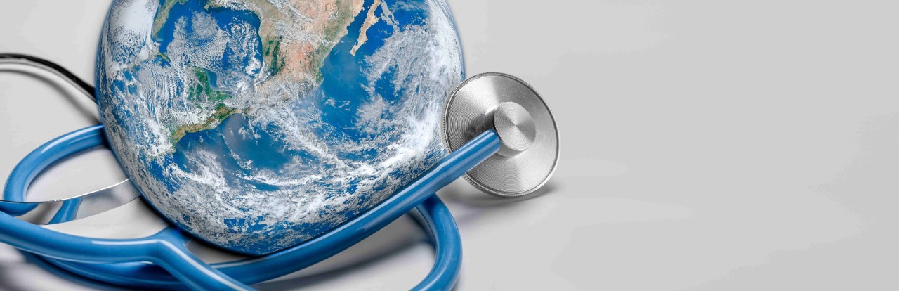 Klima Gesundheit Erde Stethoskop Planet