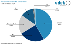 Versichertenanteile der Ersatzkassen in Sachsen-Anhalt
