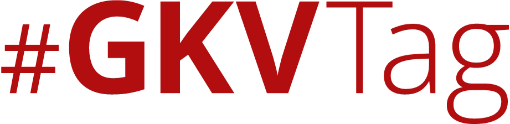 Roter Schriftzug "#GKV-Tag" auf weißem Hintergrund