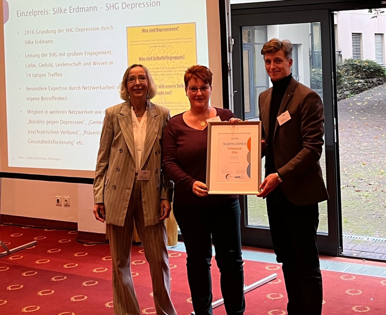 Einzelpreistr&auml;gerin Silke Erdmann, Selbsthilfegruppe Depression
