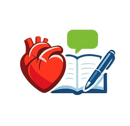 Herzgrafik mit Schreibheft