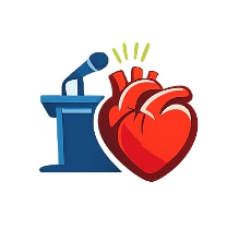 Herzgrafik am Rednerpult