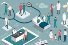 Grafiken mit Krankenhausszenen