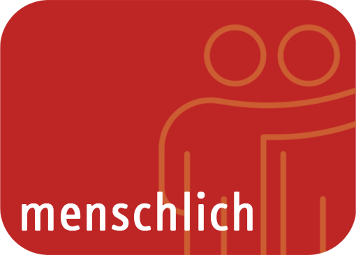 Werte-Kachel mit dem Wort: „menschlich“