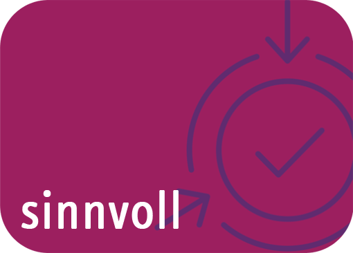 Werte-Kachel mit dem Wort: „sinnvoll“