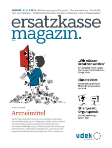Titelblatt ersatzkasse magazin. 11./12.2011 Titelblatt ersatzkasse magazin. 11./12.2011