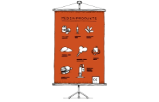 Grafik: Darstellung einer Tafel, auf der Medizinprodukte, wie eine Spritze oder ein Computertomografgerät, abgebildet sind.
