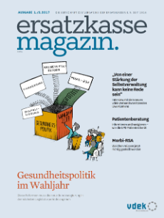 Titelbild des Ersatzkasse-Magazins, Ausgabe Januar/Februar 2017 Titelbild des Ersatzkasse-Magazins, Ausgabe Januar/Februar 2017