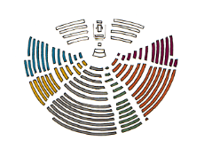 Illustration: Blankodarstellung einer Sitzverteilung im Deutschen Bundestag