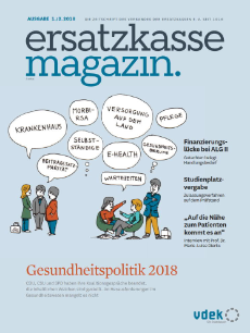 Titelblatt ersatzkasse magazin. 1./2.2018