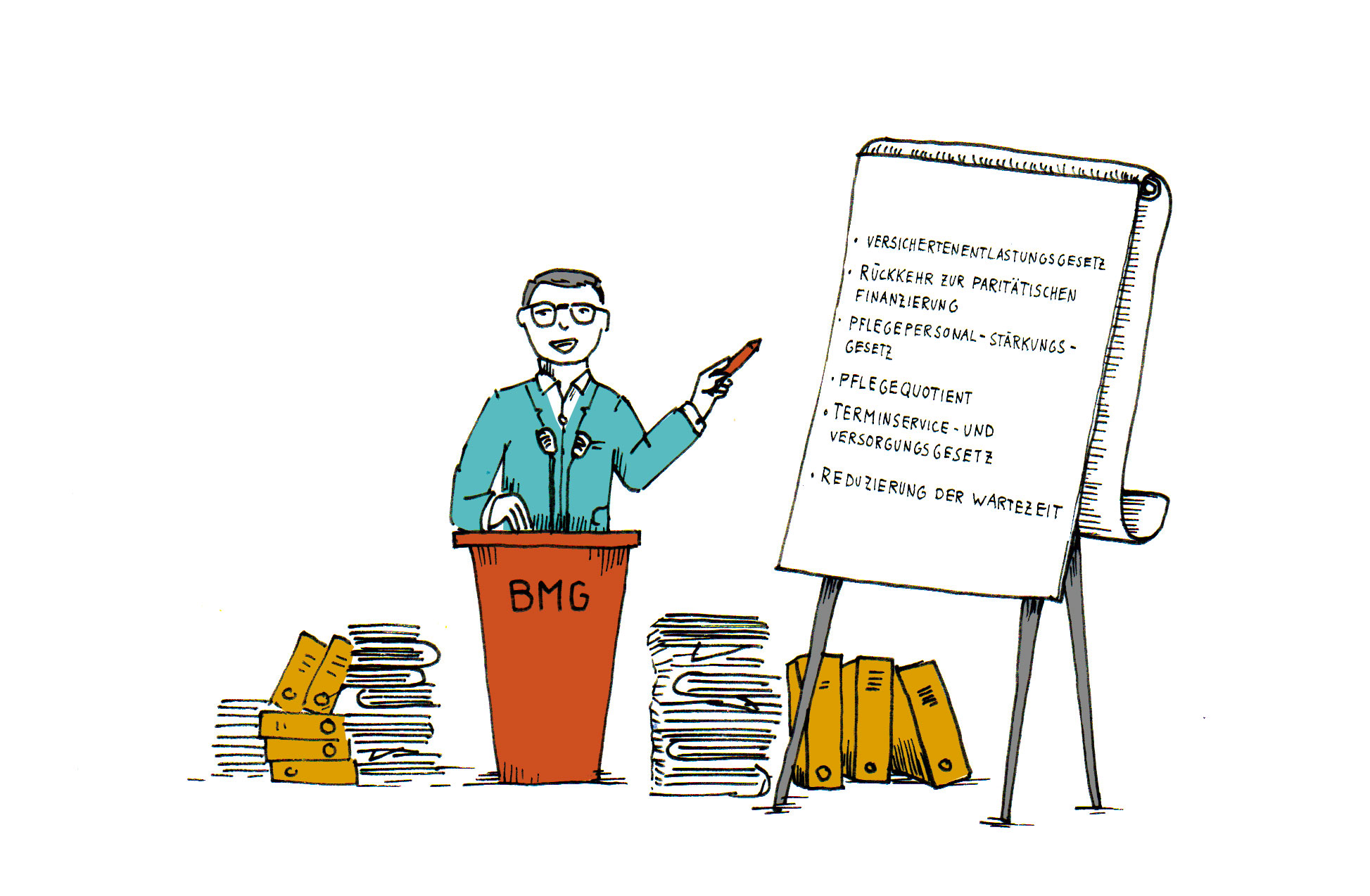 Illustration: Redner am Rednerpult