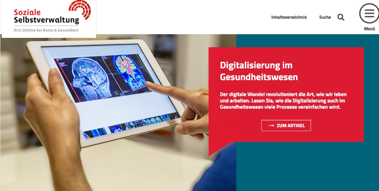 Screenshot der Website Soziale Selbstverwaltung Screenshot der Website Soziale Selbstverwaltung